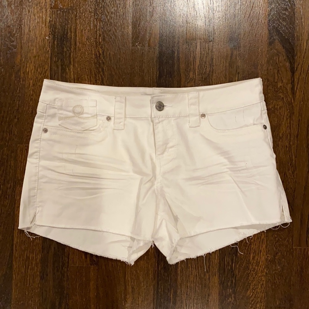 Seven 7 White Cutoff Shorts